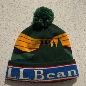 L.L. Bean Katahdin Pom Hat Beanie Retro Ski